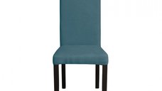 Scaun living TEO, picioare lemn wenge, stofa turcoaz, 46x60x98 cm