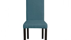 Scaun living TEO, picioare lemn wenge, stofa turcoaz, 46x60x98 cm