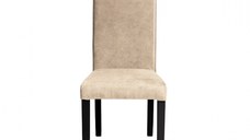 Scaun living TEO, picioare lemn wenge, stofa z bej, 46x60x98 cm