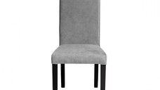 Scaun living TEO, picioare lemn wenge, stofa z gri, 46x60x98 cm