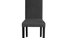 Scaun living TEO, picioare lemn wenge, stofa z gri antracit, 46x60x98 cm