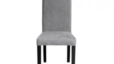 Scaun living TEO, picioare lemn wenge, stofa z gri deschis, 46x60x98 cm