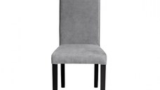 Scaun living TEO, picioare lemn wenge, stofa z gri deschis, 46x60x98 cm