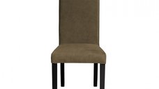 Scaun living TEO, picioare lemn wenge, stofa z kaki, 46x60x98 cm