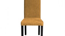Scaun living TEO, picioare lemn wenge, stofa z mustar, 46x60x98 cm