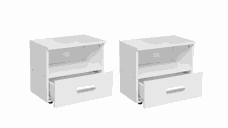 Set 2 Noptiere ALMA, 1 sertar, alb, 50x30x42 cm