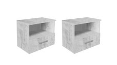 Set 2 Noptiere ALMA, 1 sertar, pin antichizat, 50x30x42 cm