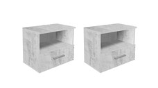 Set 2 Noptiere ALMA, 1 sertar, pin antichizat, 50x30x42 cm