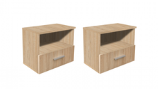 Set 2 Noptiere ALMA, 1 sertar, sonoma deschis, 50x30x42 cm