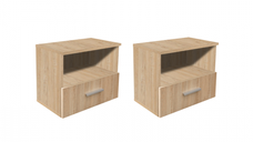 Set 2 Noptiere ALMA, 1 sertar, sonoma deschis, 50x30x42 cm