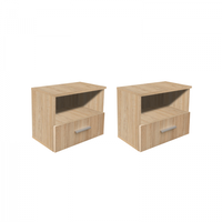 Set 2 Noptiere ALMA, 1 sertar, sonoma deschis, 50x30x42 cm - 1