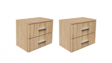 Set 2 Noptiere ALMA, 2 sertare, sonoma deschis, 50x30x42 cm