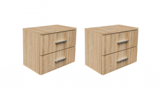 Set 2 Noptiere ALMA, 2 sertare, sonoma deschis, 50x30x42 cm