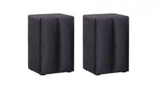 Set 2 Noptiere BLACKBERRY cu 1 usa, stofa negru