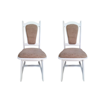 Set 2 scaune IZA, cadru alb + stofa maro, 45x45x95 cm - 1