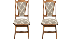 Set 2 scaune IZA, cadru nuc + stofa print 07, 45x45x95 cm