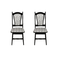 Set 2 scaune IZA, cadru wenge + stofa print 02, 45x45x95 cm - 1