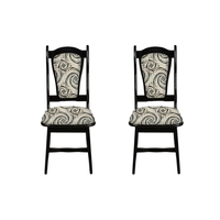 Set 2 scaune IZA, cadru wenge + stofa print 04, 45x45x95 cm - 1