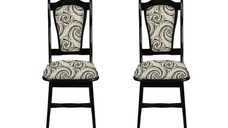 Set 2 scaune IZA, cadru wenge + stofa print 04, 45x45x95 cm