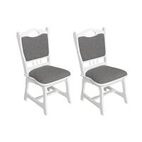 Set 2 scaune living FLANDER, cadru alb + stofa gri inchis, 50x48x95 cm - 1