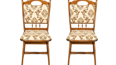 Set 2 scaune living FLANDER, cadru nuc + stofa print 06, 50x48x95 cm