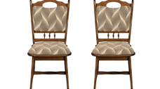 Set 2 scaune living FLANDER, cadru nuc + stofa print 07, 50x48x95 cm