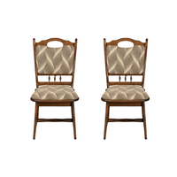 Set 2 scaune living FLANDER, cadru nuc + stofa print 07, 50x48x95 cm - 1