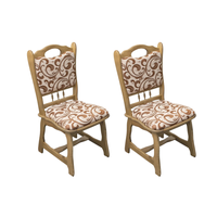 Set 2 scaune living FLANDER, cadru stejar + stofa print 05, 50x48x95 cm - 1