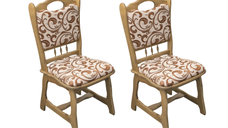 Set 2 scaune living FLANDER, cadru stejar + stofa print 05, 50x48x95 cm