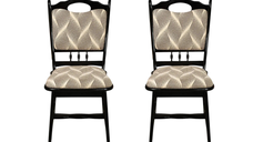 Set 2 scaune living FLANDER, cadru wenge + stofa print 07, 50x48x95 cm