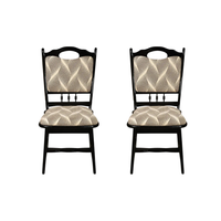 Set 2 scaune living FLANDER, cadru wenge + stofa print 07, 50x48x95 cm - 1