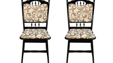 Set 2 scaune living FLANDER III, cadru wenge + stofa print 05, 50x48x95 cm