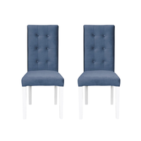 Set 2 scaune living TEO LUX, picioare lemn alb, stofa albastru deschis, 46x60x98 cm - 1