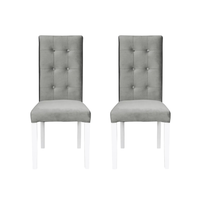 Set 2 scaune living TEO LUX, picioare lemn alb, stofa bej, 46x60x98 cm - 1