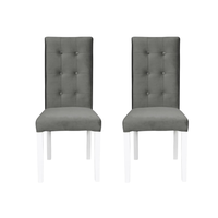 Set 2 scaune living TEO LUX, picioare lemn alb, stofa gri deschis, 46x60x98 cm - 1