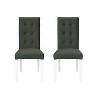 Set 2 scaune living TEO LUX, picioare lemn alb, stofa gri inchis, 46x60x98 cm - 1