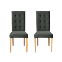 Set 2 scaune living TEO LUX, picioare lemn natur, stofa gri inchis, 46x60x98 cm - 1