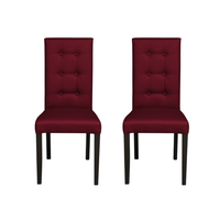 Set 2 scaune living TEO LUX, picioare lemn wenge, piele ecologica bordo, 46x60x98 cm - 1