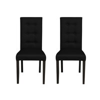 Set 2 scaune living TEO LUX, picioare lemn wenge, piele ecologica negru, 46x60x98 cm - 1