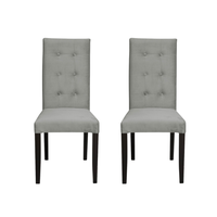 Set 2 scaune living TEO LUX, picioare lemn wenge, stofa bej, 46x60x98 cm - 1