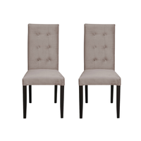 Set 2 scaune living TEO LUX, picioare lemn wenge, stofa cappuccino, 46x60x98 cm - 1