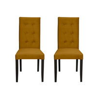 Set 2 scaune living TEO LUX, picioare lemn wenge, stofa galben, 46x60x98 cm - 1