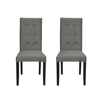 Set 2 scaune living TEO LUX, picioare lemn wenge, stofa gri deschis, 46x60x98 cm - 1