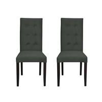 Set 2 scaune living TEO LUX, picioare lemn wenge, stofa gri inchis, 46x60x98 cm - 1