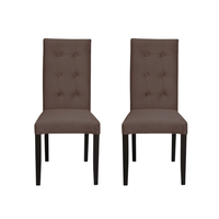 Set 2 scaune living TEO LUX, picioare lemn wenge, stofa maro, 46x60x98 cm - 1