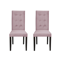 Set 2 scaune living TEO LUX, picioare lemn wenge, stofa roz pudra, 46x60x98 cm - 1