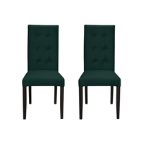 Set 2 scaune living TEO LUX, picioare lemn wenge, stofa verde smarald, 46x60x98 cm - 1