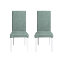 Set 2 scaune living TEO, picioare lemn alb, stofa mint, 46x60x98 cm - 1