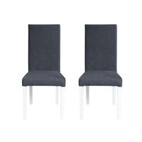 Set 2 scaune living TEO, picioare lemn alb, stofa z albastru, 46x60x98 cm - 1