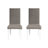 Set 2 scaune living TEO, picioare lemn alb, stofa z cappuccino, 46x60x98 cm - 1